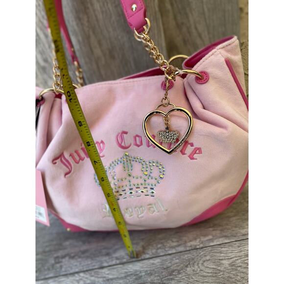 Juicy Couture Juicy Kingdom Pink Velour 3-Piece Embroidered Tote Set - Picture 6 of 13